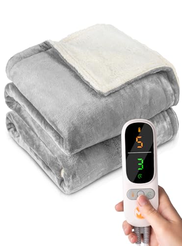 MalTec Wärmedecke Heizdecke mit Abschaltautomatik elektrische, weich angenehm Wärmeunterbett Kuschelheizdecke 180x160cm 9 Temeperaturstufen von MalTec