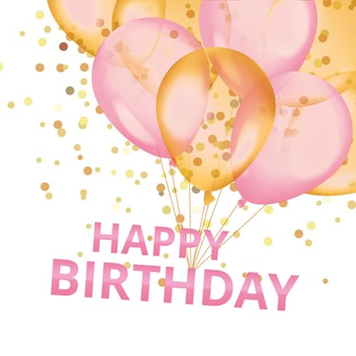 20 Servietten Geburtstag Ballons zum Geburtstag rosa als Tischdeko. Papierservietten mit Motiv. Auch für Decoupage und Serviettentechnik 33x33cm von Malagro