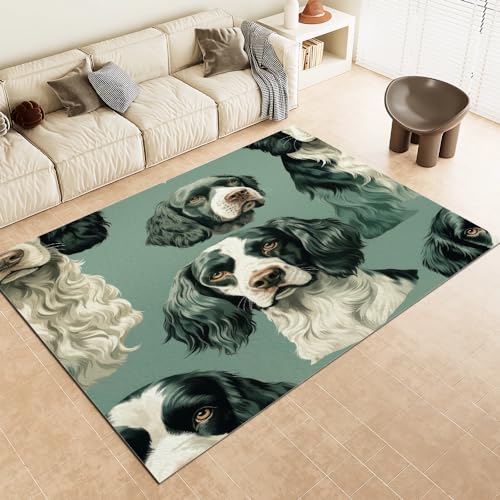 Malaoshi Teppiche Flur Läufer60x120cm, Hund Kurzflorteppich für Wohnzimmer Schlafzimmer Kinderzimmer Küche, Tiere 3D rutschfest waschbar Fußmatte von Malaoshi