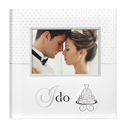 Malden International Designs Hochzeitsalbum, Holz, I Do Weiß und Silber, 4x6 von Malden