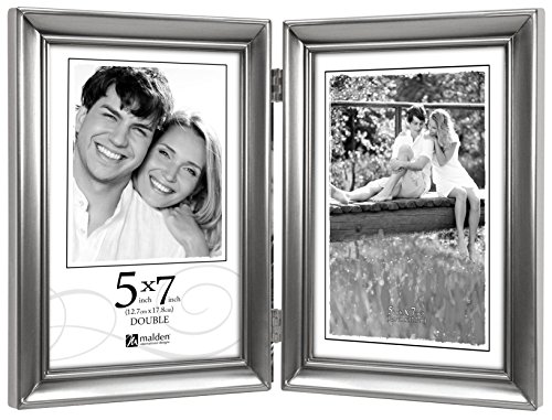 Malden International Designs Concours Bilderrahmen aus Zinn mit Scharnier, doppelt vertikal, 5,1 x 17,8 cm, silberfarben Malden International Designs Concours Bilderrahmen aus Zinn mit Scharnier, doppelt vertikal, 5,1 x 17,8 cm, silberfarben von Malden