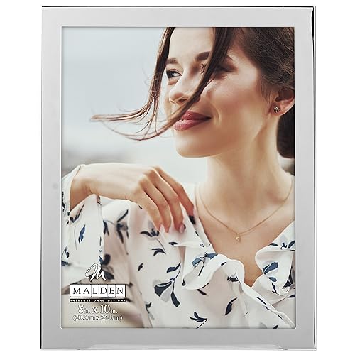 Malden International Designs Essentials Silver Metal Engravable Picture Frame, 8x10, Silver von Malden