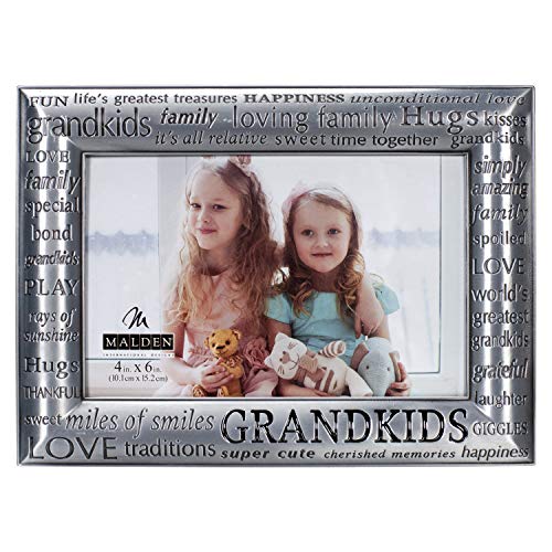 Malden International Designs modernem Zinn Druckguss Metall Grandkids Expressions Bilderrahmen, 4 x 6, Silber Malden International Designs modernem Zinn Druckguss Metall Grandkids Expressions Bilderrahmen, 4 x 6, Silber von Malden