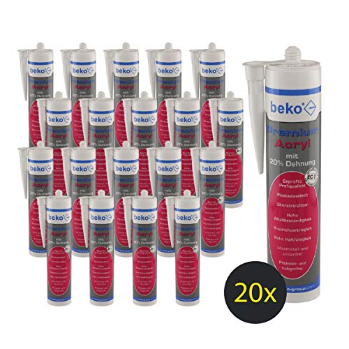 20 x beko Premium Acryl mit 20% Dehnung 310 ml weiß 230 300 020 von beko