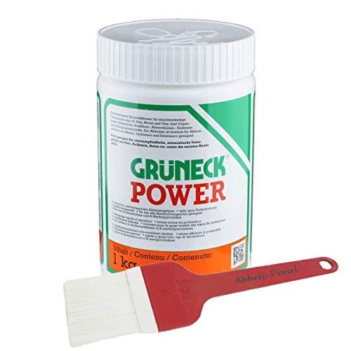 Abbeizer Set: Grüneck Power 1kg mit Abbeizpinsel 60mm von Malerversand