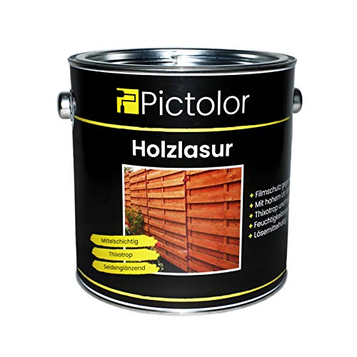 Pictolor Holzlasur 2,5 Liter Ebenholz von Malerversand