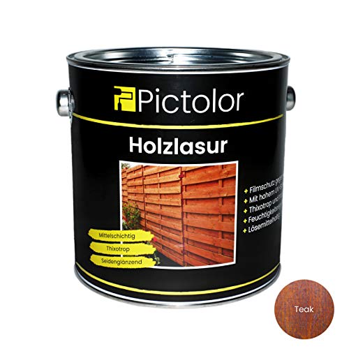 Pictolor Holzlasur 2,5 Liter Teak von Malerversand