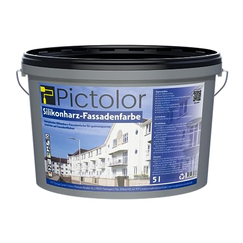 Malerversand Pictolor Silikonharz Fassadenfarbe 5 Liter weiß von Malerversand