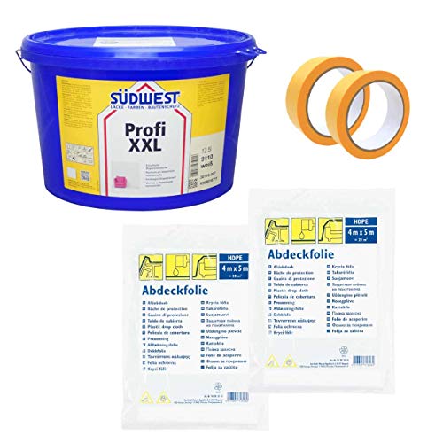 Sparset: Südwest Profi XXL 12,5 Liter + 2x Pictolor Goldband 30mm + 2x Ciret Abdeckfolie Sparset: Südwest Profi XXL 12,5 Liter + 2x Pictolor Goldband 30mm + 2x Ciret Abdeckfolie von Malerversand