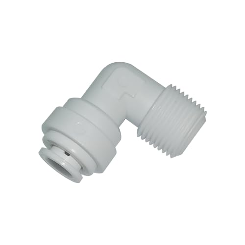 MALIDA 10 Stück Winkelstück 5/16 Zoll OD Rohr x 3/8 Zoll Außengewinde-Adapterrohr Push to Connect Fittings für Umkehrosmose RO Wasserfiltersystem Wasserhahnadapter von Malida