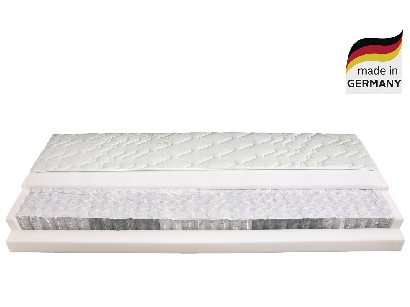 Taschenfederkernmatratze Polar Matratze 90x200 cm, 140x200 cm & weitere Größen, Malie, 19 cm hoch, Matratze H2, H3 von Malie