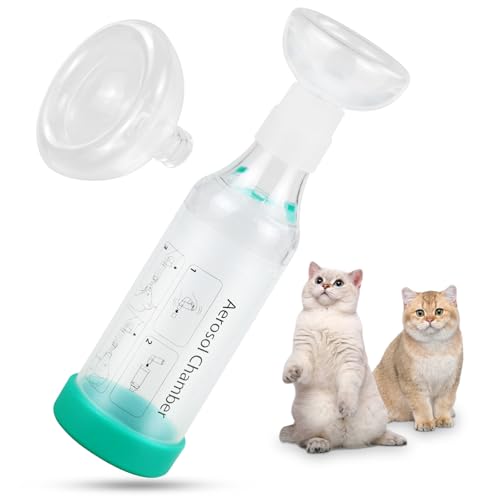 Katzen-Handinhalator-Abstandshalter mit 2 Katzenmasken hilft beim Atmen und bei der Verabreichung von Medikamenten von Malihome