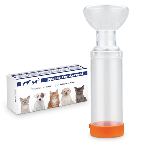 Malihome Inhalator-Abstandshalter für Katzen oder Hunde, Aerosolkammer-Abstandshalter mit runder Silikonmaske (für Katze) von Malihome