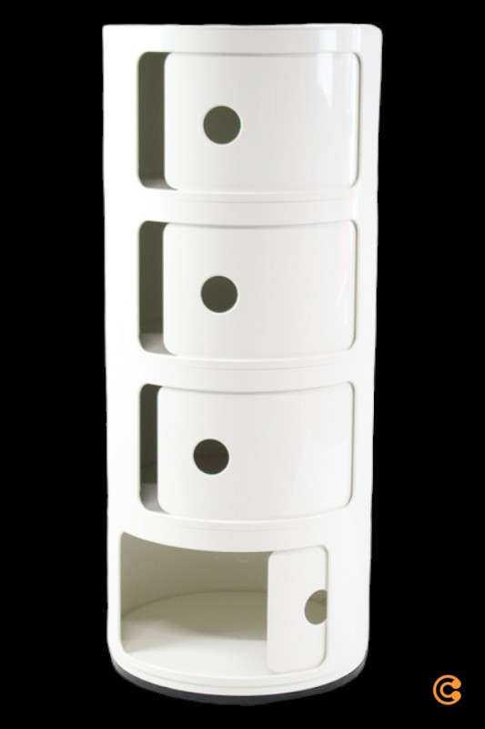 B-Ware Kartell Componibili 4985 Container Schrank Kommode Nachttisch Aufbewahrung Weiß von Malindo-Dummy