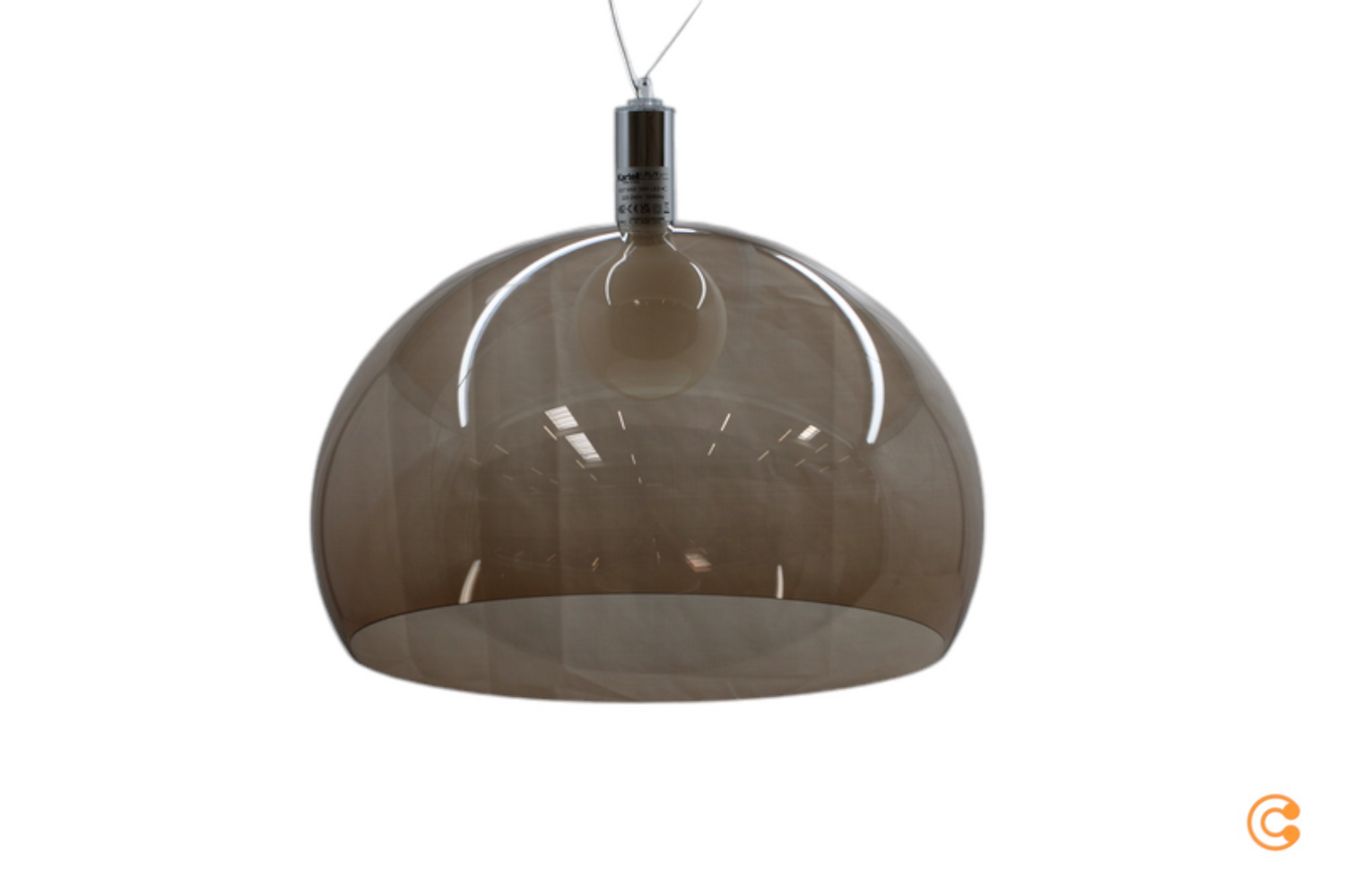 Kartell Fl/Y Hängeleuchte ø 52 Cm Braun Hängelampe Lampe Leuchte Deckenlampe E27 B-Ware von Malindo-Dummy