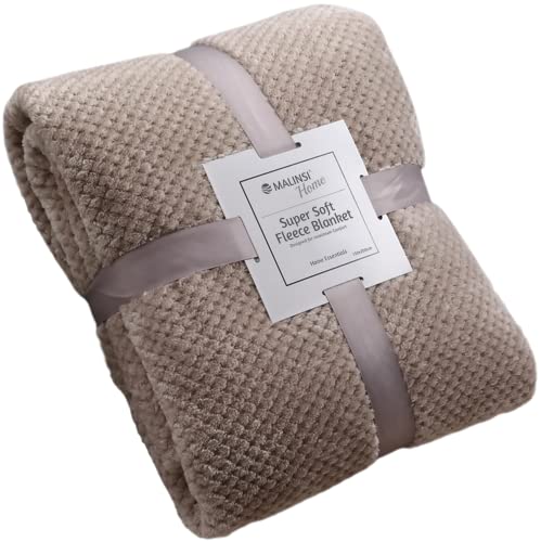 Malinsi Fleece Decke - Beige - Decke - Plaid - 150 x 200 - Fleecedecke - Geschenk (Beige, 150x200cm) von Malinsi