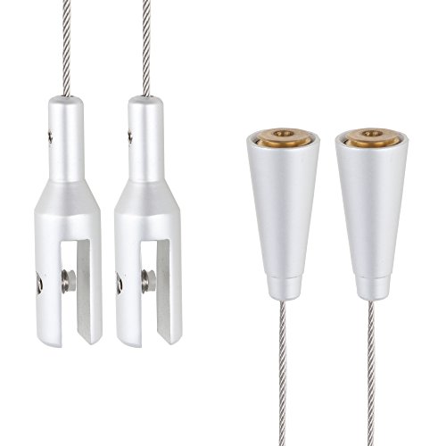 Malleable Kunst-Hängeregal für Bilder, Deckenhalterung, für Poster, Fotos, große Bilder, Schilderausstellung, 2 Stück (silberfarbenes Aluminium) von malleable