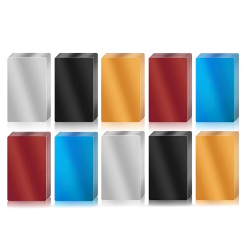 Malloy 100 Stück Metallgravurrohlinge, Aluminiumbleche, Lasergravur für Visitenkarten, 86 X 54 X 0,2 mm (5 Farben) von Malloy