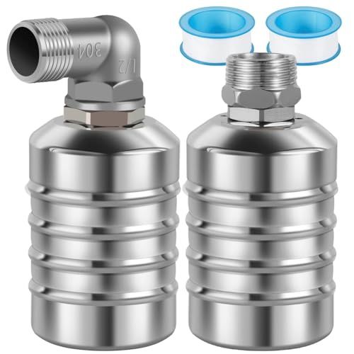 Malloy 2pcs Wasserspiegel -Steuerungsschwimmerventil, 1/2 "Bis 3/4" 1 "Vollautomatische Wasserscheibe 304 Edelstahl -Wasserabsperrventil von Malloy