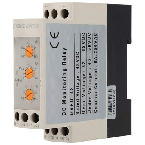 Malloy 35mm Schiene mit LED-Lichtern Spannungsüberwachungsrelais für Gleichstrommotor 52-68V 40-56V (DC48V) EASY - Keine Zusätzliche Hilfsstromversorgung Erforderlich. von Malloy