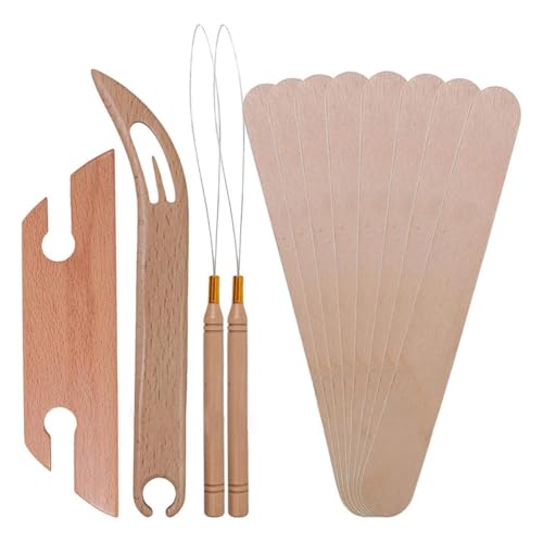 Malloy Inkle Weaving Shuttles Set, Multifunktionales Webwerkzeug, Praktischer Nadeleinfädler für Webbegeisterte und Kunsthandwerker von Malloy