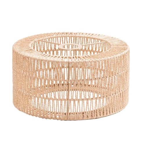 Malloy Lampenschirm Aus Papierseil, Deckenleuchtenschirm, Boho-Kronleuchterschirm, Lampenschutz für Restaurant, Café, Wohnzimmer, 30 X 15 cm von Malloy