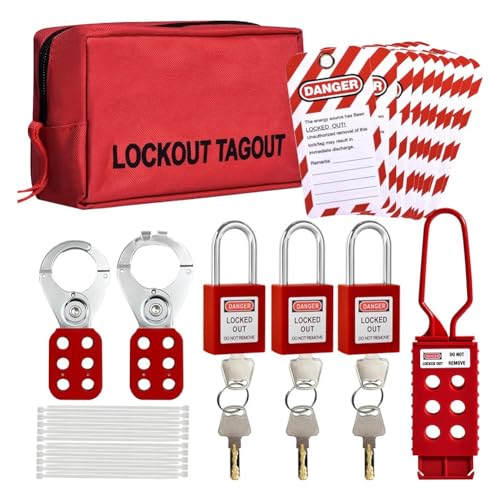 Malloy Lockout-Tagout-Kit, Lockout-Tagout-Kits Elektrisch, Lockout-Tagout-Vorhängeschlösser, Sicherheits-Lockout-Kit für Elektrische Schalter von Malloy