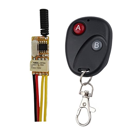 Malloy Mini-HF-Fernschalter 433 MHz 4,2 V 4,5 V 5 V 6 V 7,4 V 9 V 12 V Kleiner Relaiskontakt Drahtloser Schalter NO COM NC Relaiskontakt von Malloy