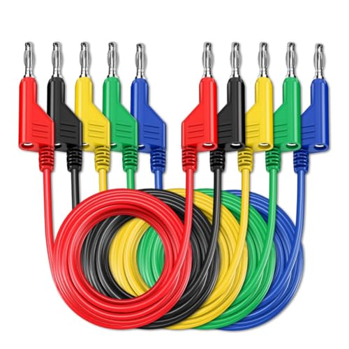 Malloy P1036 5 Stück 4 mm Kupfer-Bananenstecker auf Bananenstecker Multimeter-Messleitungen Weiches PVC-Kabel 1 M Draht 1000 V 15 A Malloy P1036 5 Stück 4 mm Kupfer-Bananenstecker auf Bananenstecker Multimeter-Messleitungen Weiches PVC-Kabel 1 M Draht 1000 V 15 A von Malloy