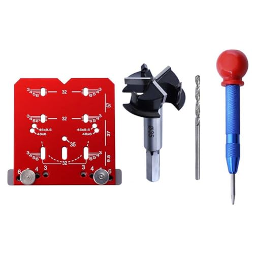 Malloy Schrankscharnierlehre, Verstellbare Bohrung, 35 mm Bohrführung, Verdeckte Scharnierlehre, Passend für 45 mm und 48 mm -Loch-Abstandsscharniere A Malloy Schrankscharnierlehre, Verstellbare Bohrung, 35 mm Bohrführung, Verdeckte Scharnierlehre, Passend für 45 mm und 48 mm -Loch-Abstandsscharniere A von Malloy