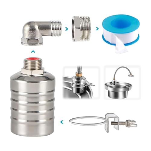 Malloy Schwimmerventil, 1/2 Bis 3/4 Wasserschwimmerventil, 304 Edelstahl Vollautomatisches Schwimmerventil Zur Wasserstandsregelung Malloy Schwimmerventil, 1/2 Bis 3/4 Wasserschwimmerventil, 304 Edelstahl Vollautomatisches Schwimmerventil Zur Wasserstandsregelung von Malloy