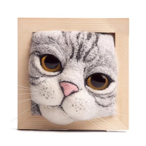 Malloy Strickset für Hübsche Katzenkopfpuppe mit Bilderrahmen-Ornamenten und Sockel, Interaktives Bastelzubehör Aus Wollfilz A Malloy Strickset für Hübsche Katzenkopfpuppe mit Bilderrahmen-Ornamenten und Sockel, Interaktives Bastelzubehör Aus Wollfilz A von Malloy