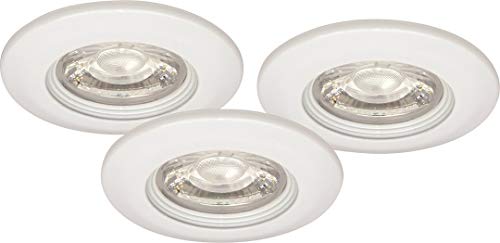 LED Einbauspot-Set weiß dimmbar mit Leuchtmittel 3x320 lm 2700 K warmweiß Ø 75 mm MD99 3 Stück von Malmbergs