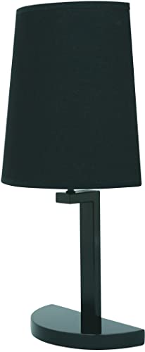 Malmbergs Design Tischlampe Tischleuchte BASIC schwarz Stahl Textilschirm E14 max.40W IP20 ON/OFF Schalter Halbrund von Malmbergs