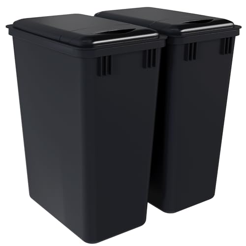 Maltenl 2er-Pack Küchen-Mülleimer mit Deckel – Doppel-Müllkörbe-Set, Polymer-Ersatz-Recycling-Mülleimer passend für Schrankauszüge unter Waschbecken/Schreibtisch, Mülleimer für Badezimmer Maltenl 2er-Pack Küchen-Mülleimer mit Deckel – Doppel-Müllkörbe-Set, Polymer-Ersatz-Recycling-Mülleimer passend für Schrankauszüge unter Waschbecken/Schreibtisch, Mülleimer für Badezimmer von Maltenl