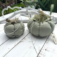 Kürbis Aus Leinen 2Er Set Skandi Herbstdeko von MalwineDesign