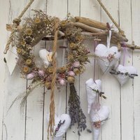 Treibholz Asthänger Mit Stoffherzen Sommerblüten Dekokranz Im Landhaus Treibholz Asthänger Mit Stoffherzen Sommerblüten Dekokranz Im Landhaus von MalwineDesign
