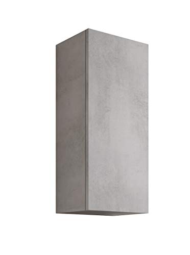 Mama Store Atena Hängeschrank für Einzelbett, wendbar, mit Push-and-Pull-Öffnungssystem, laminiert, Zementgrau L. 30 x T. 22 x H. 71 cm von Mama Store