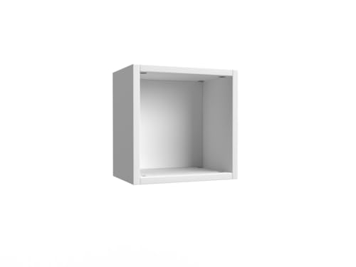 Mama Store Hängeschrank/Würfelregal mit offenem Fach, Holzwerkstoff, glänzend weiß, Small von Mama Store