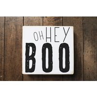 Oh Hey Boo/Halloween Massivholzschild 15 X cm von MamaSaysSigns