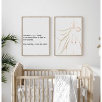 Gerahmtes Pferd Kinderzimmer Dekor - Baby Mädchen Kunstdruck Zitat Wand Wunderliche Kunst Blush von MamabirdPrints