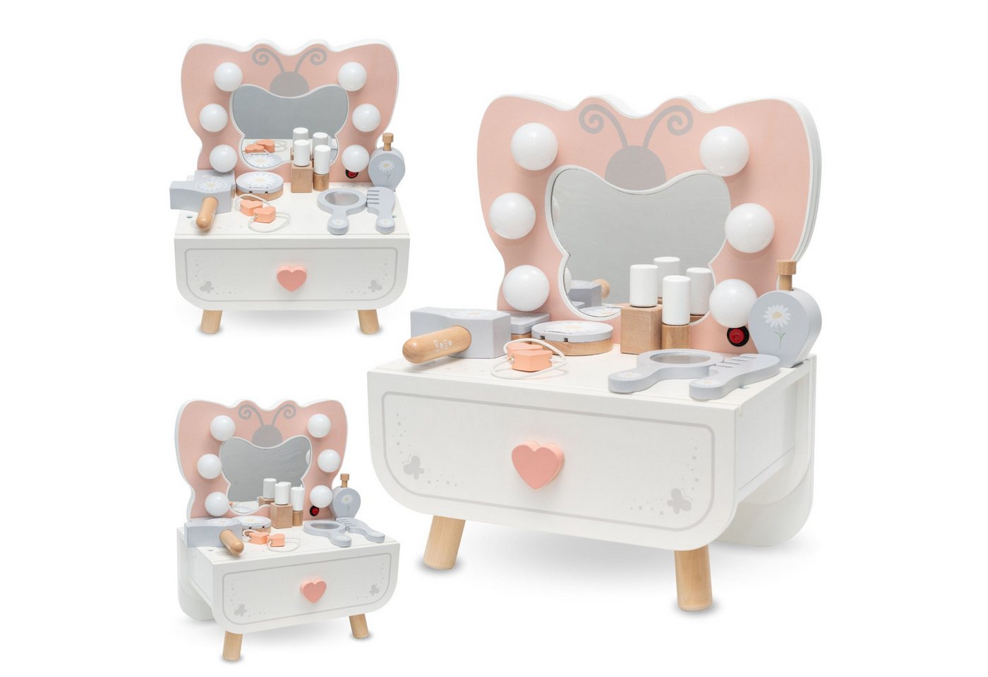 Mamabrum Schminktisch Mini Schminktisch Butterfly mit LED, Holzspielzeug Mamabrum Schminktisch Mini Schminktisch Butterfly mit LED, Holzspielzeug von Mamabrum