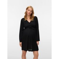 Mamalicious Umstandskleid "MLMAEVE TESS LS JRS DRESS 2F NOOS", Stilllage unter einem Wickeleffekt von Mamalicious