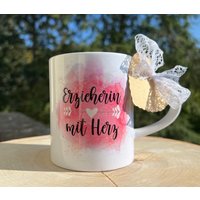 Tasse Mit Herzgriff - Normaler Griff Erzieherin Weihnachtsgeschenk Geschenk Personalisiert von MamasLiebstes
