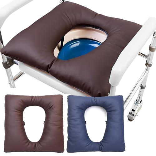 Mamba Travel Anti-Dekubitus-Patienten-Kissen Mit Loch, PU Duschstuhl Sitzkissen Druckentlastungskissen Für Den Toilettensitz Waschbare Matte Für Toilettenstuhl Rollstühle Steibbe,brown-42 * 42 * 8CM von Mamba Travel