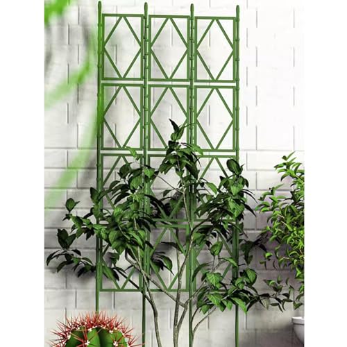 Rose Rankgitter Metall 3er Set,PP Resin Plastic Faltbares Design Hoch 220cm Rankhilfe Pergola für Rasen/Hinterhof/Terrasse Kletterrosenpflanzen Garten Decoration,Black-180 * 60cm(71 * 24in) von ZSVYMK