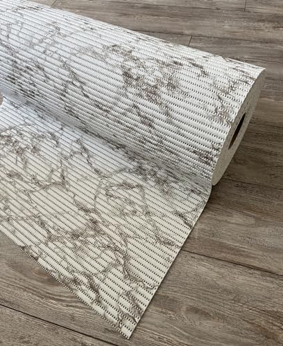 Badematten Saunaläufer Marmor braun • Weichschaummatte • Länge wählbar • abwaschbar wasserabweisend, Größe:65 x 300 cm von Mambo-Design
