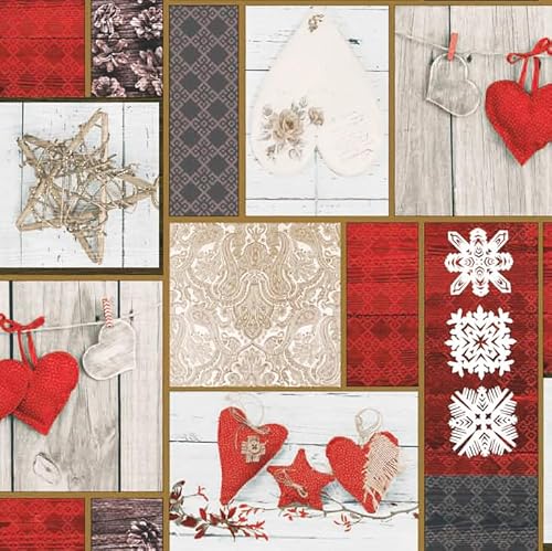 Mambo Design PVC Tischdecke Coeur Weihnachten Herz Wachstuch Eckig Breite & Länge wählbar abwaschbar, Größe:130 x 220 cm von Mambo Design