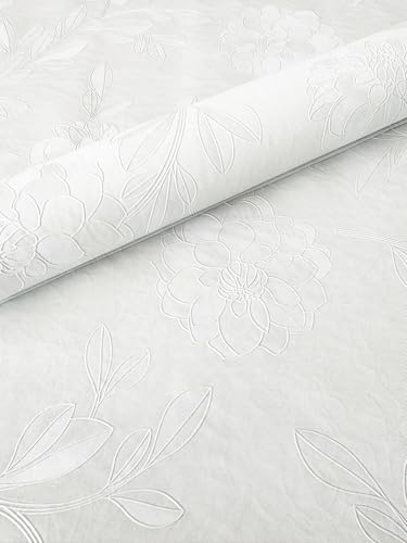 Mambo Design PVC Tischdecke Dahlia Weiß Wachstuch · Breite & Länge wählbar · abwaschbare Tischdecke · Blume Blumen Uni glänzend, Größe:140 x 100 cm von Mambo Design
