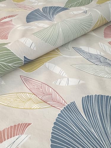 Mambo-Design PVC Tischdecke Evita beige bunt Fächer Meterware Wachstuch Eckig Breite & Länge wählbar abwaschbar Pastell, Größe:120 x 90 cm von Mambo-Design
